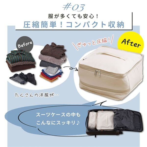 iellio（イエリオ）の「吊り下げ圧縮トラベルポーチ（その他日用品・趣味雑貨）」｜詳細画像