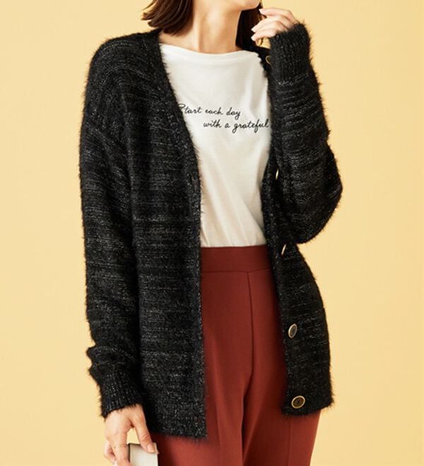 BELLUNA（ベルーナ）の「上品見え！ふんわりシャギーカーディガン（ニットカーディガン）」｜詳細画像