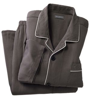 「ひんやり楊柳パジャマ（メンズルームウェア）」｜チャコール