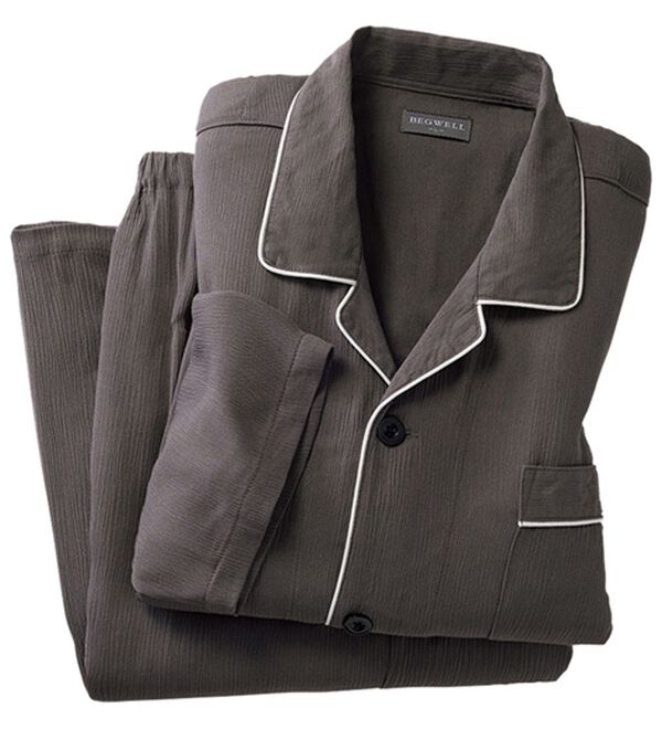 「ひんやり楊柳パジャマ（メンズルームウェア）」｜チャコール