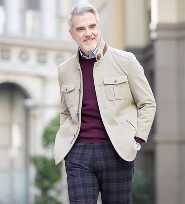 「＜コムルヴァン・オム＞袖丈短め紳士のジャストフィットジャケット（メンズジャケット）」｜詳細画像