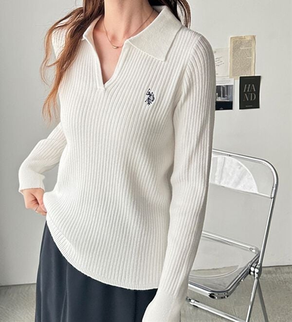 GeeRA（ジーラ）の「【U.S. POLO ASSN.】ポロ衿リブニット（ニット・セーター）」｜詳細画像