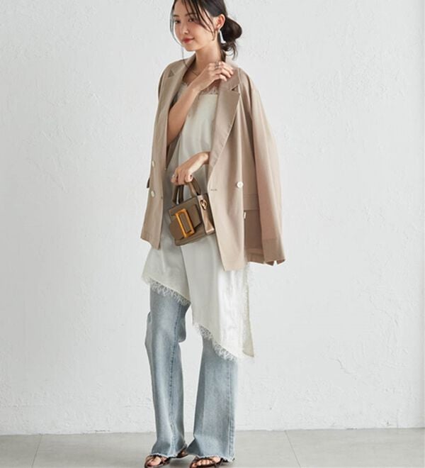 RANAN（ラナン）の「アシメレースサテンチュニック（チュニック）」｜詳細画像