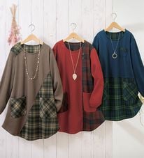 ルフラン（ルフラン）の「【３色組】お洒落なあったかかっぽうチュニック（チュニック）」