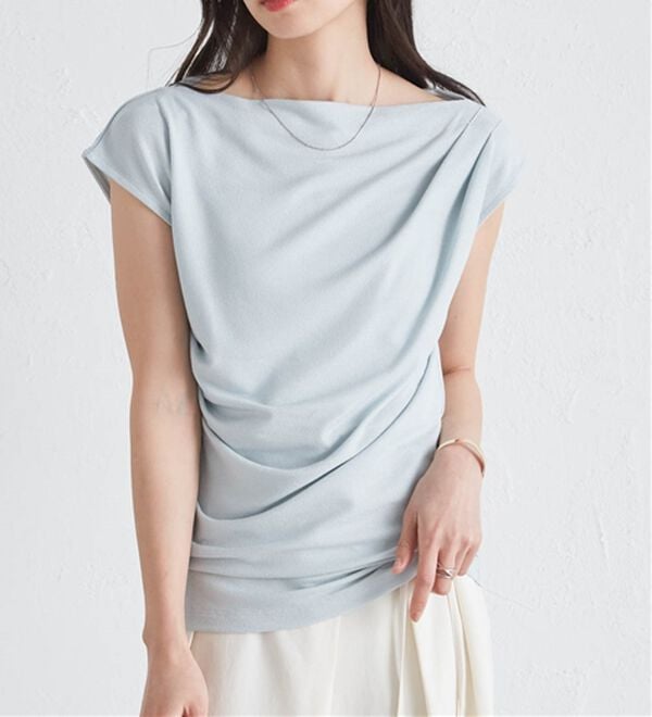 RANAN（ラナン）の「タックドレープフレンチスリーブT（Tシャツ）」｜詳細画像