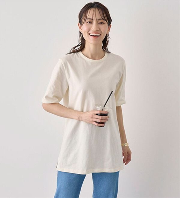BELLUNA（ベルーナ）の「【５枚組】汗ジミ対策強撚綿１００％Ｔシャツ（Tシャツ）」｜詳細画像