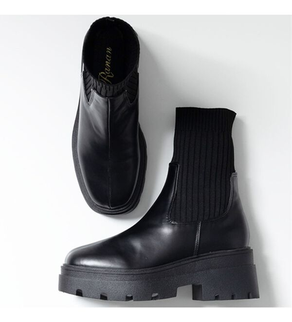 なななんブーツ ニット切替厚底ソックスブーツ - ベルーナ【公式】