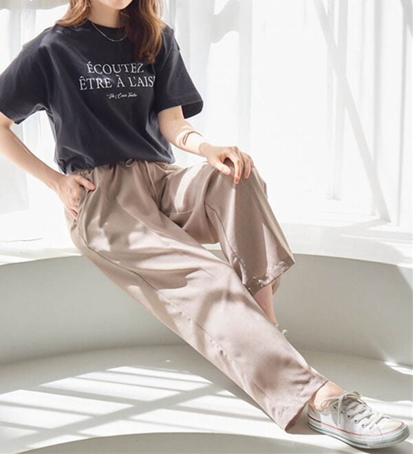 alotta（アロッタ）の「軽やかウエストリボンワイドパンツ（ワイドパンツ・ガウチョ）」｜詳細画像