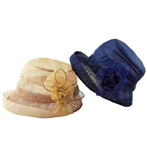 BELLUNA（ベルーナ）の「レース切替シルクオーガンジークロッシェ（帽子）」｜詳細画像