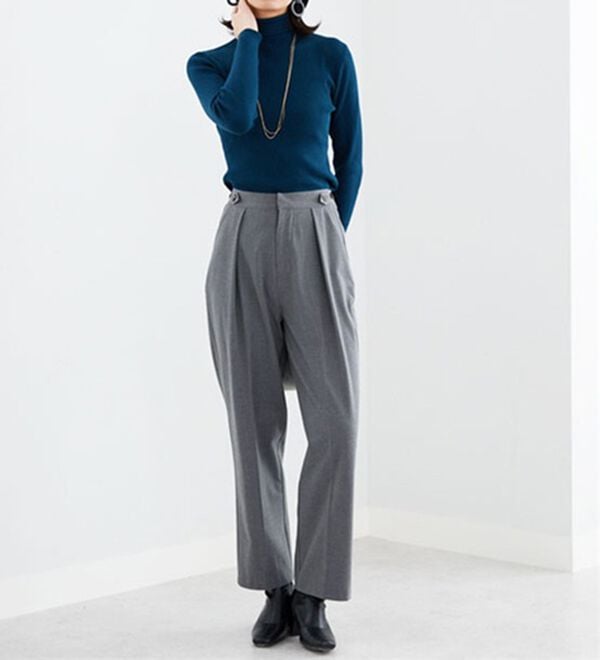 BELLUNA（ベルーナ）の「リブニットタートルプルオーバー（ニット・セーター）」｜詳細画像