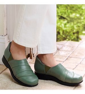 ルフラン（ルフラン）の「４Ｅ切り替えやわらかスリッポン（スリッポン）」｜グリーン