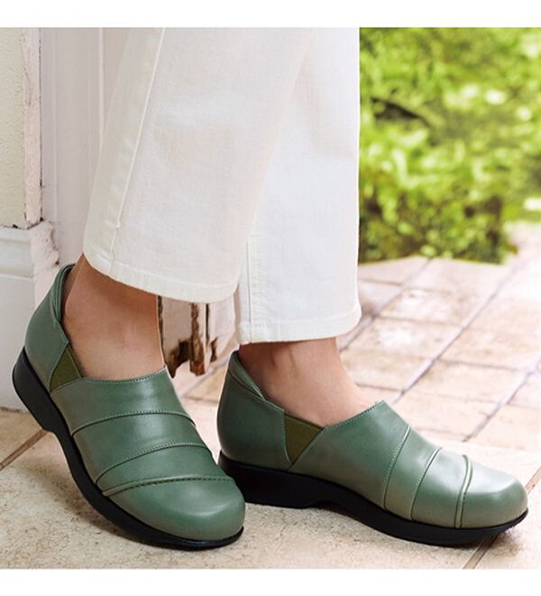 ルフラン（ルフラン）の「４Ｅ切り替えやわらかスリッポン（スリッポン）」｜グリーン