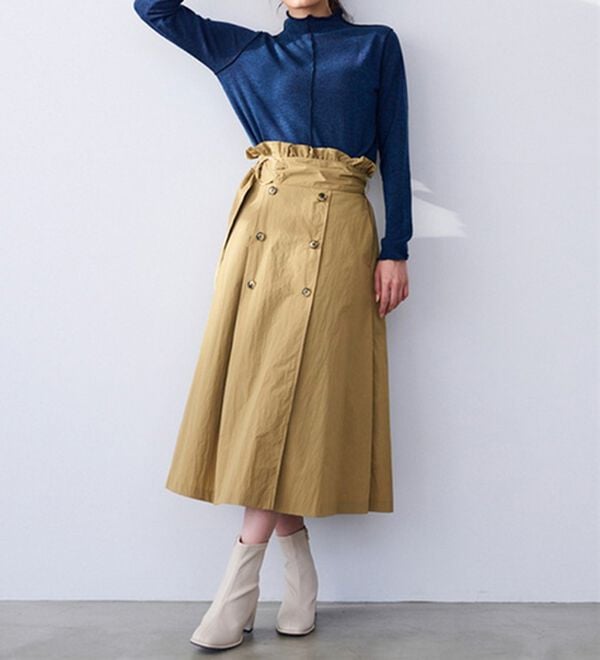 RANAN（ラナン）の「ナイロン素材トレンチフレアースカート（ロングスカート）」｜詳細画像