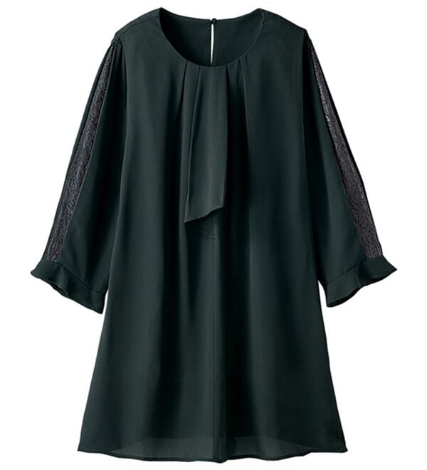 BELLUNA（ベルーナ）の「【２枚組】さらっとジョーゼット素材レース使いチュニック（チュニック）」｜詳細画像