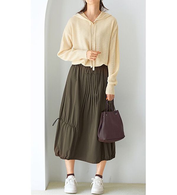 BELLUNA（ベルーナ）の「ゆるっと大人カジュアルあぜ編ニットフーディー（ニット・セーター）」｜詳細画像