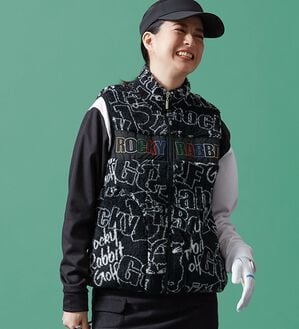 「＜ロッキーラビット＞ロゴデザインボアフリースベスト（メンズベスト）」｜詳細画像