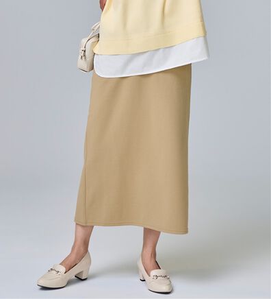 BELLUNA（ベルーナ）の「裏起毛素材ふくれジャカードナロースカート（ロングスカート）」