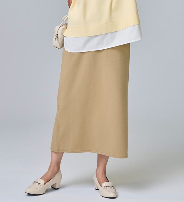 BELLUNA（ベルーナ）の「裏起毛素材ふくれジャカードナロースカート（ロングスカート）」｜詳細画像