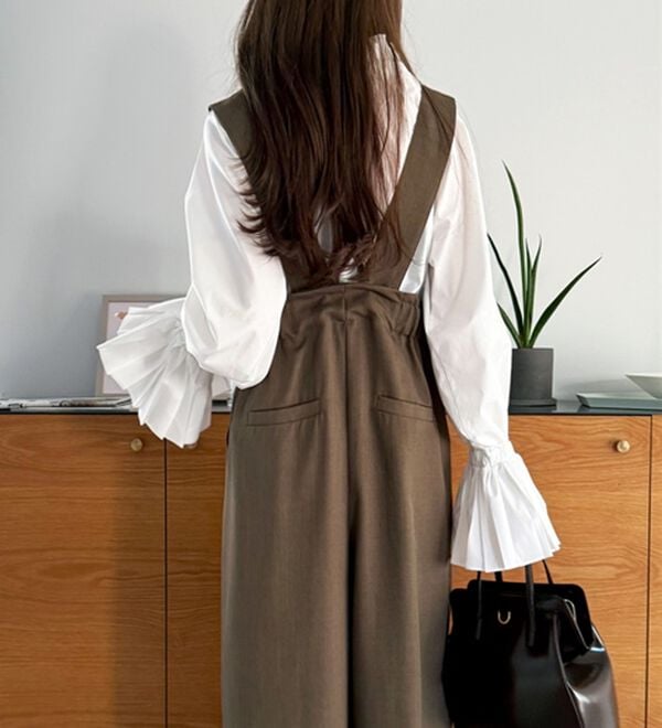 GeeRA（ジーラ）の「フロントジップハイウエストサロペット（オールインワン）」｜詳細画像