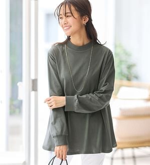 BELLUNA（ベルーナ）の「綿１００腰まわりゆったりリブデザインチュニック（チュニック）」｜詳細画像