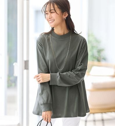 BELLUNA（ベルーナ）の「綿１００腰まわりゆったりリブデザインチュニック（チュニック）」