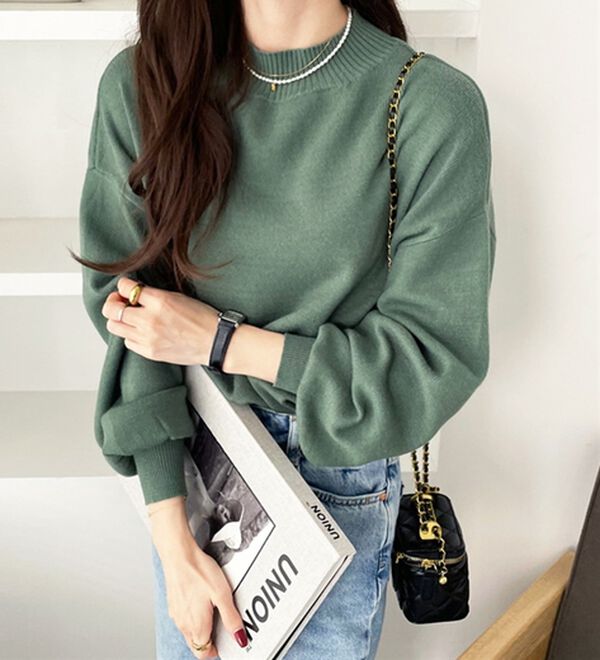 GeeRA（ジーラ）の「ボタン付モチモチニットトップス（ニット・セーター）」｜詳細画像