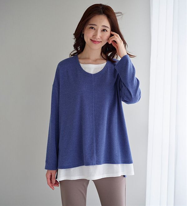 BELLUNA（ベルーナ）の「杢調素材レイヤード風チュニック（チュニック）」｜詳細画像