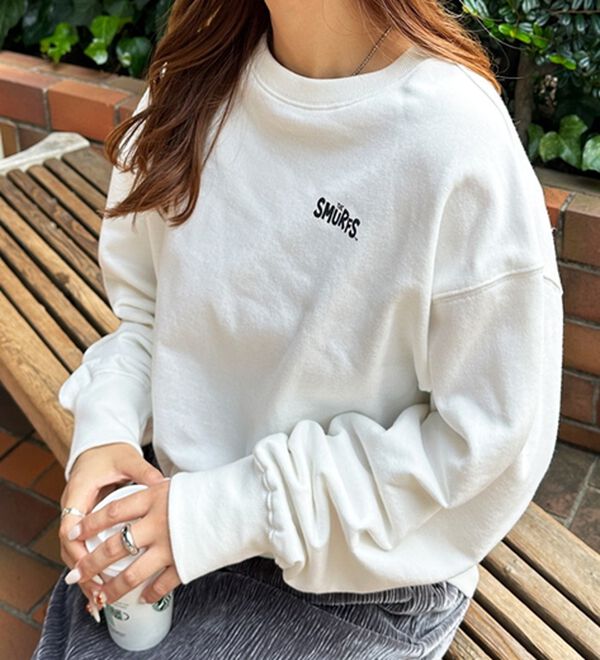 GeeRA（ジーラ）の「【スマーフ】コラボプリントスウェット（メンズカットソー）」｜詳細画像