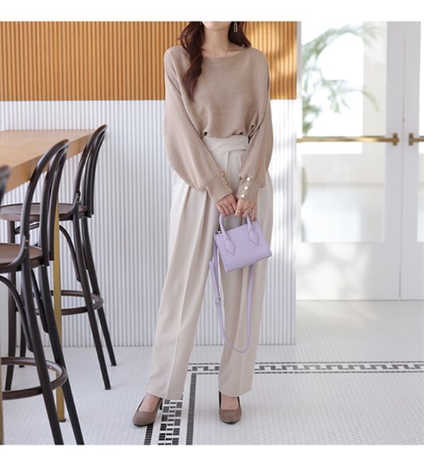 GeeRA（ジーラ）の「【長袖】袖ボタン付ドルマンニットトップス（ニット・セーター）」｜詳細画像