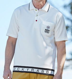 2色組】＜ロッキーラビット＞裾リブデザインポロシャツ