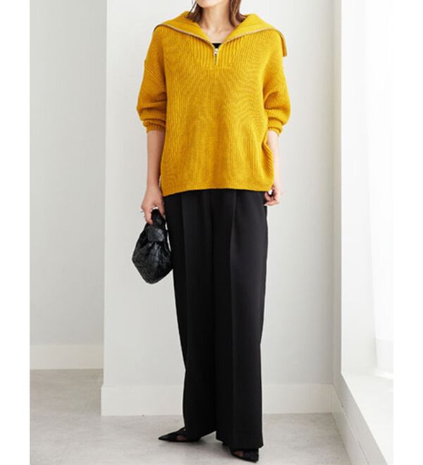 BELLUNA（ベルーナ）の「あぜ編ハーフジップニットプルオーバー（ニット・セーター）」｜詳細画像