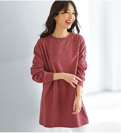 BELLUNA（ベルーナ）の「【快適Ｌａｂ．】ふんわりピーチ起毛切替チュニック（チュニック）」