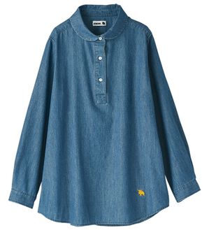 BELLUNA（ベルーナ）の「＜ｍｏｚ＞綿１００％丸エリ刺しゅうシャツ（シャツ）」｜デニム