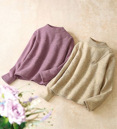 ルフラン（ルフラン）の「ウール１００％！編地デザインニット（ニット・セーター）」