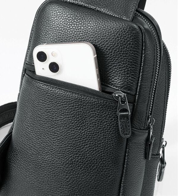 「＜モンテスピガ＞イタリアンレザークロコ型押しボディバッグ（メンズボディバッグ・ウエストポーチ）」｜詳細画像