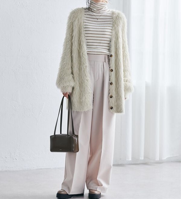 RANAN（ラナン）の「ロングフェザーシャギーオーバーカーデ（ニットカーディガン）」｜詳細画像