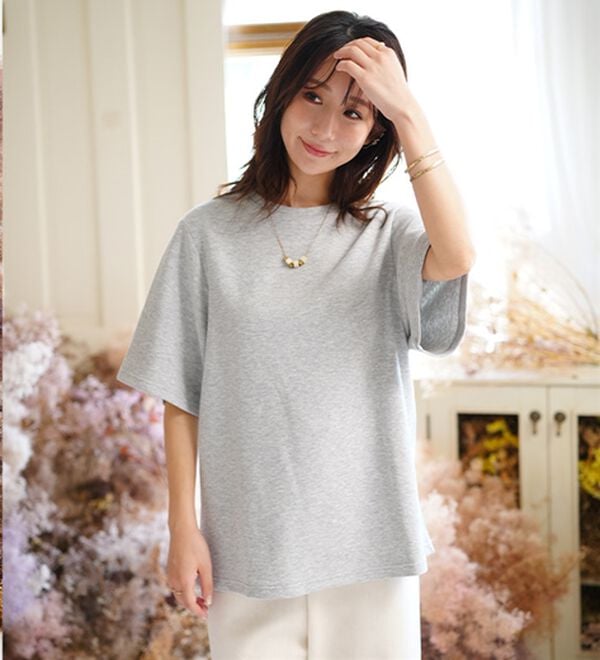 A HAPPY MARILYN（アハッピーマリリン）の「【Ｍ～８Ｌ／選べるシルエット・袖丈】綿混ベーシックＴシャツ（Tシャツ）」｜詳細画像