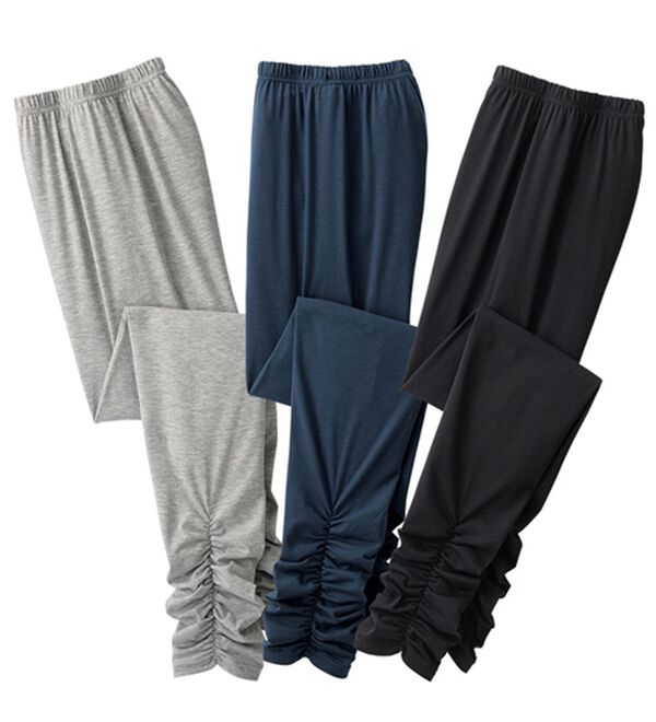 LAVIENNE（ラヴィエンヌ）の「【３色組】綿混のくしゅレギンス（肌着・インナーウェア）」｜3色組