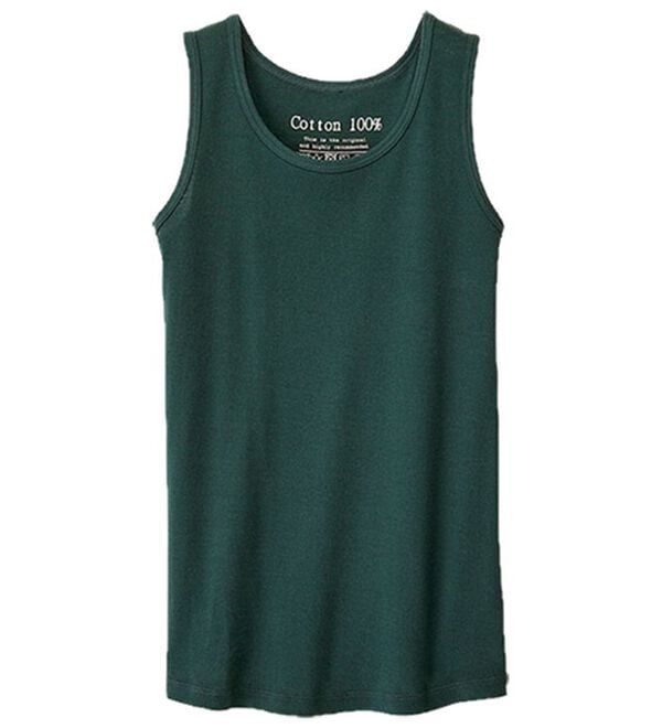 RANAN（ラナン）の「綿１００％　肌ざわりなめらかタンクトップ（タンクトップ・キャミソール）」｜グリーン