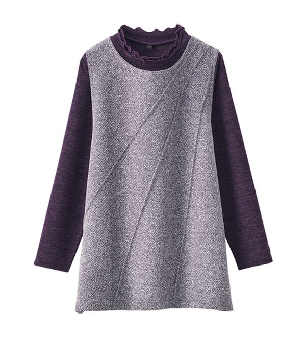 BELLUNA（ベルーナ）の「ブークレ素材タックデザインアンサンブル（アンサンブル）」｜詳細画像