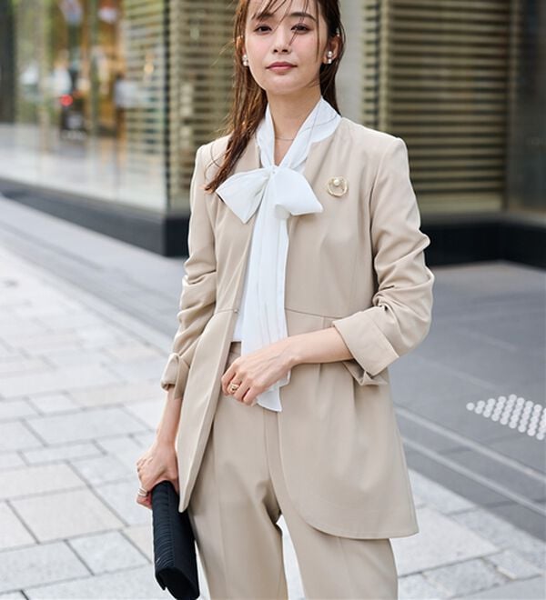 RANAN（ラナン）の「＜２点セット＞ラウンドヘムジャケットセットアップ（パンツスーツ）」｜詳細画像