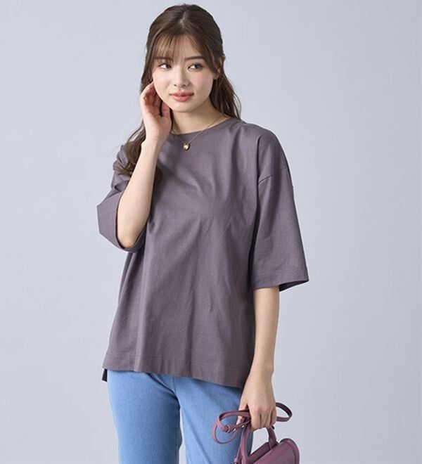 BELLUNA（ベルーナ）の「ひんやリッチコットン大人のゆったりプルオーバー（カットソー）」｜詳細画像