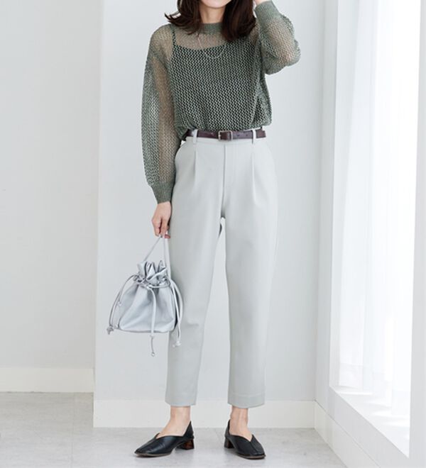 BELLUNA（ベルーナ）の「ツイルジャージー素材テーパードパンツ（テーパードパンツ）」｜詳細画像