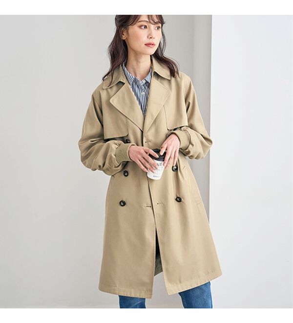 BELLUNA（ベルーナ）の「花粉対策！袖リブ使いトレンチコート（ロングコート）」｜詳細画像