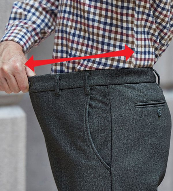 「【３本組】裏フリース暖かシャーリングスラックス（メンズフルレングスパンツ）」｜詳細画像