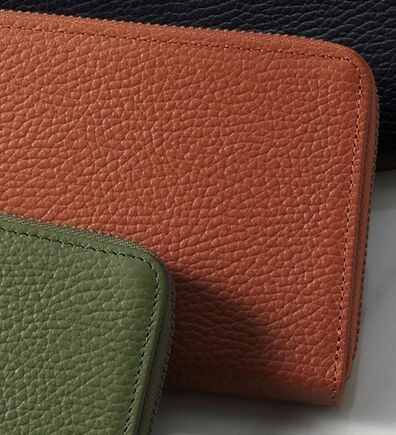 「豊岡工房　シュリンク牛革ラウンド長財布（メンズ財布・パスケース）」