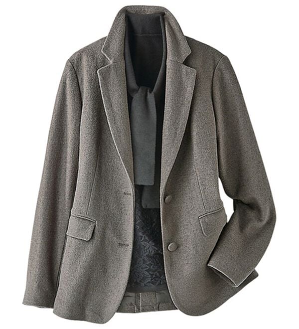 BELLUNA（ベルーナ）の「ウール混圧縮ニットテーラードジャケット（テーラードジャケット）」｜セピアブラウン