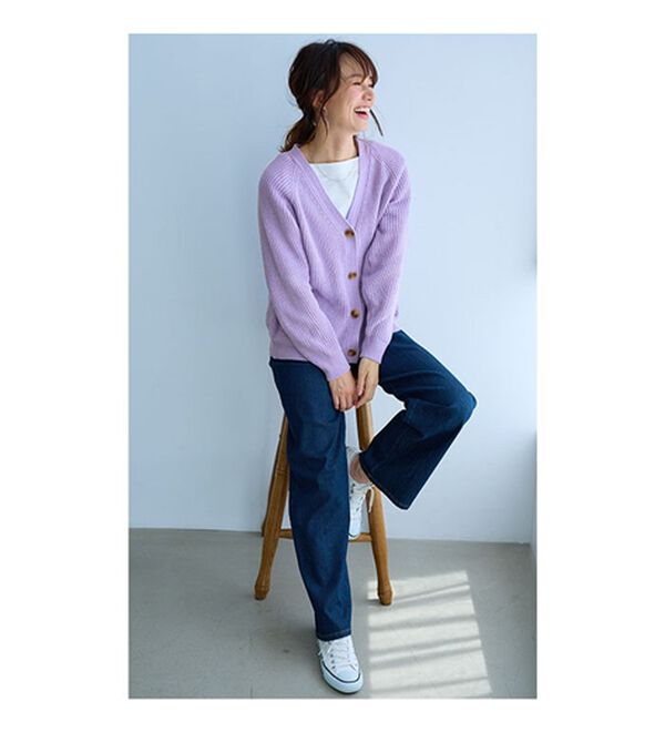 BELLUNA（ベルーナ）の「エコ素材ゆったりあぜ編ニットカーディガン（ニットカーディガン）」｜詳細画像