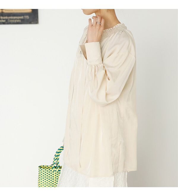 GeeRA（ジーラ）の「リボン付スキッパーブラウス（ブラウス）」｜詳細画像
