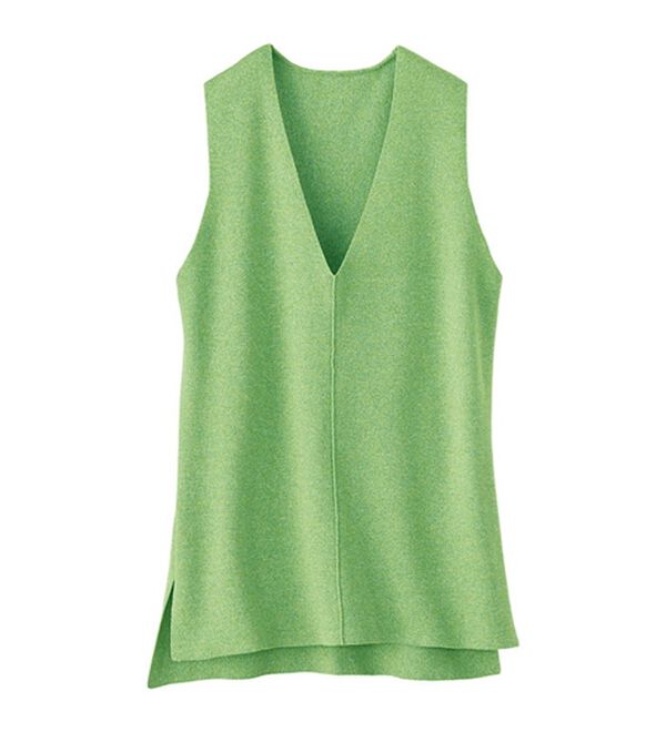 BELLUNA（ベルーナ）の「エコ素材シンプルロングニットベスト（ベスト）」｜詳細画像